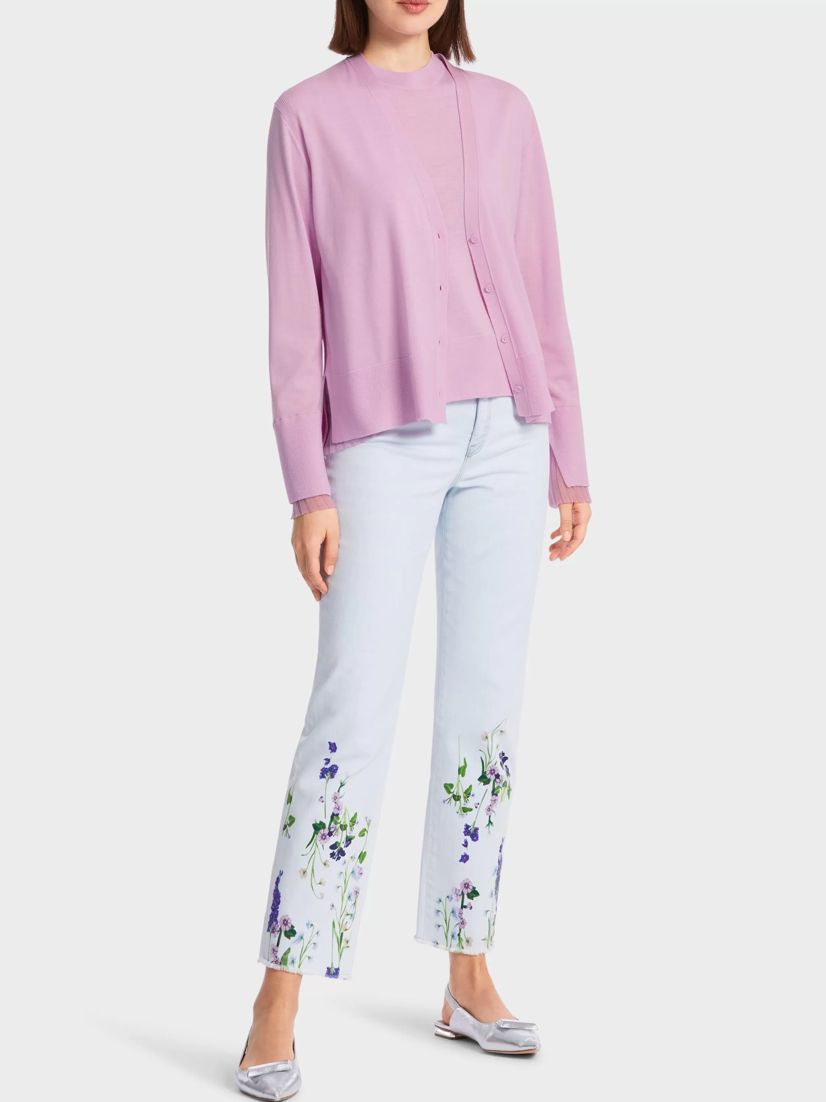 Marc Cain Jacken | Strick-WEITER CARDIGAN "RETHINK TOGETHER" pink lavender