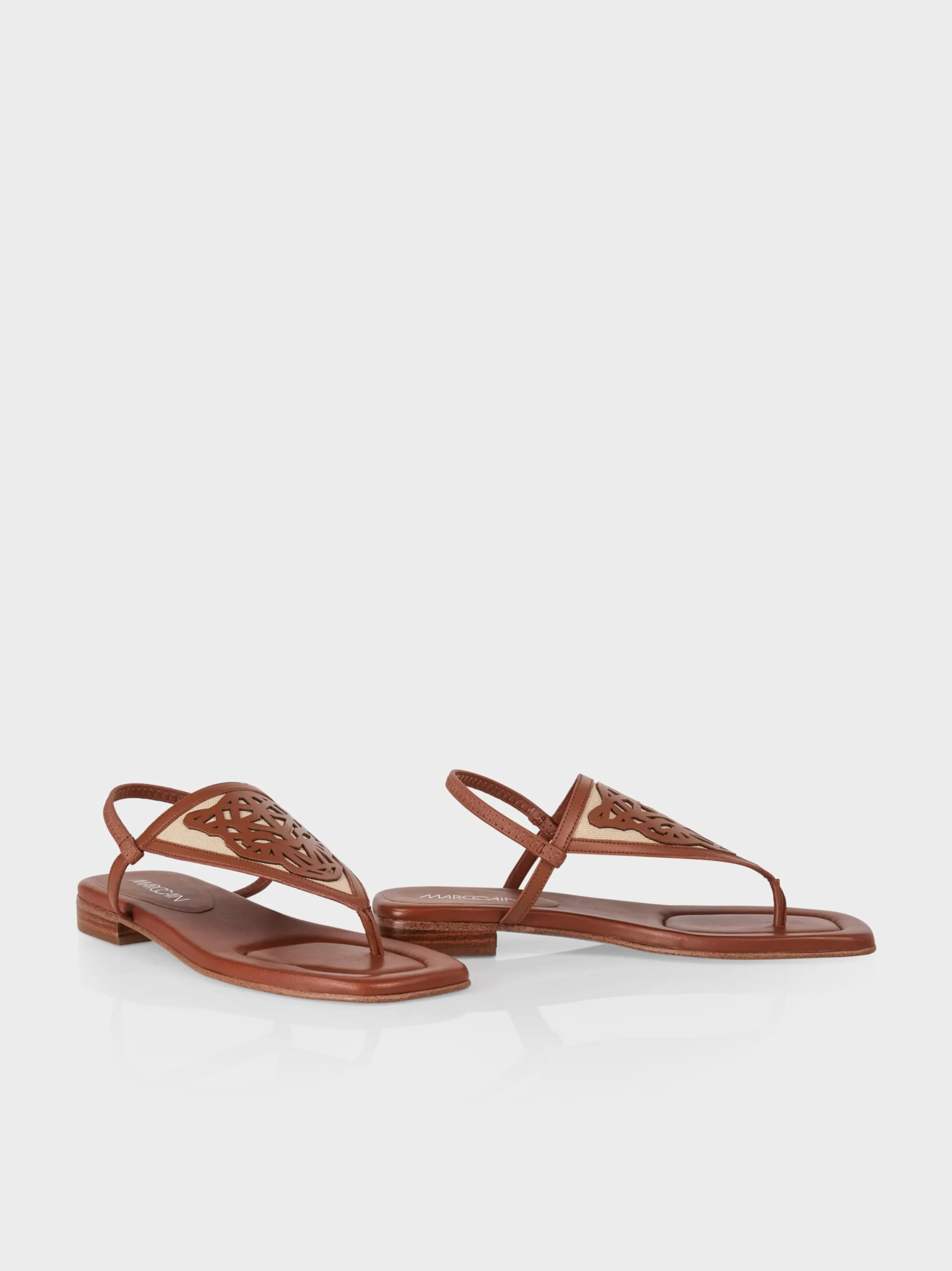 Marc Cain Schuhe-ZEHENSANDALEN MIT LEOKOPF moro